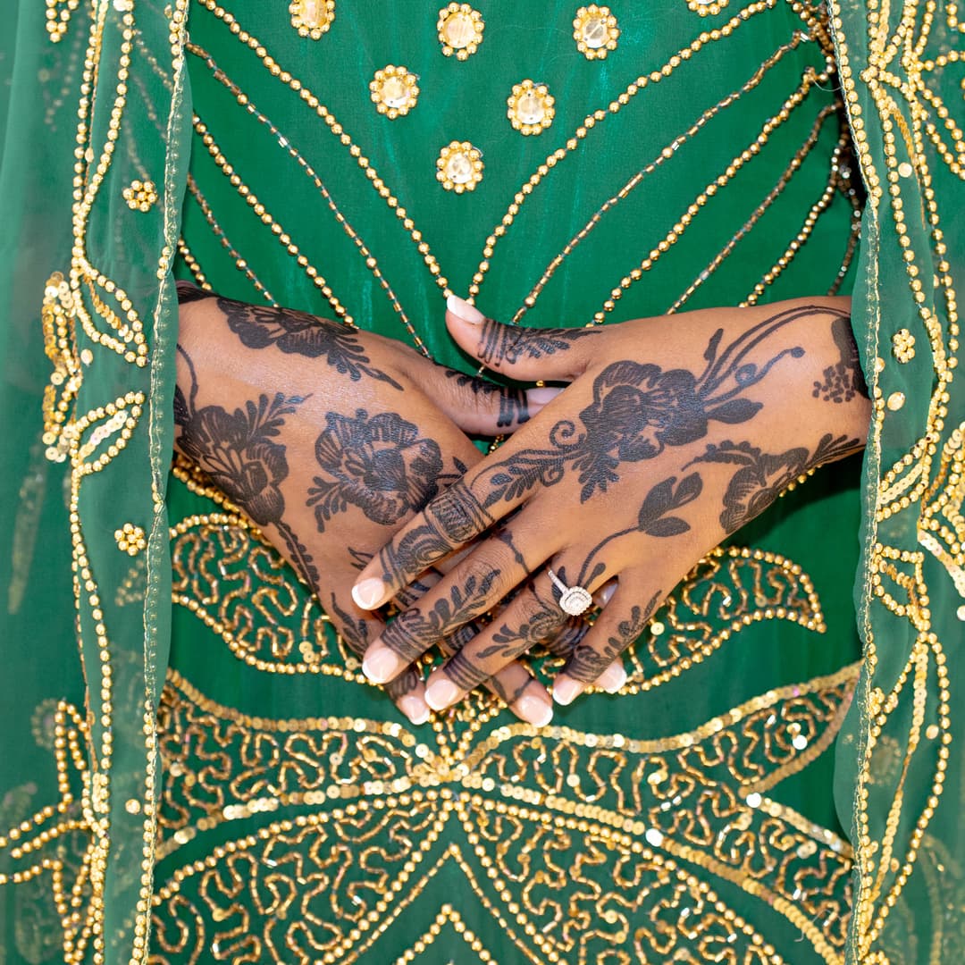 bride with her traditional wedding attire